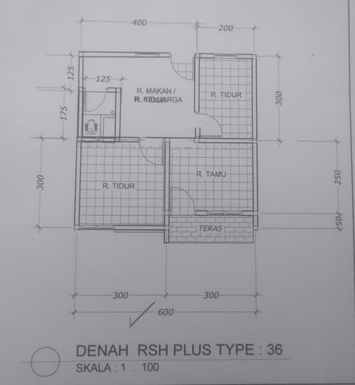 foto denah rumah tipe 36 perumahan GRAND TITIAN RESIDENCE II