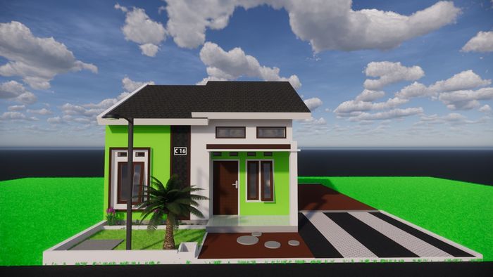 foto tampak rumah tipe Subsidi 36 New 2023 perumahan Tubagus Palm Indah Residence