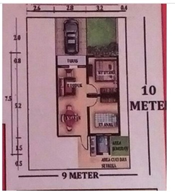 foto denah rumah tipe 36 perumahan Perumahan alam pinang pura