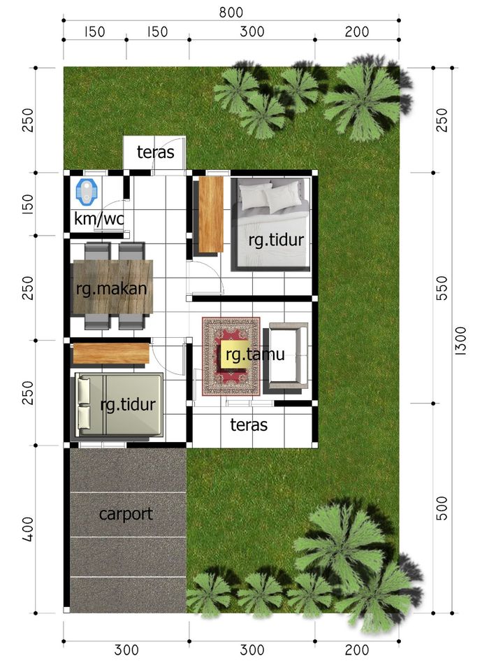 foto denah rumah tipe 36 perumahan THE GREEN AMARILIS