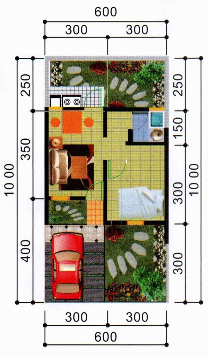 foto denah rumah tipe 25/60 TAHUN 2023 perumahan GRAND VILLAGE SEPATAN