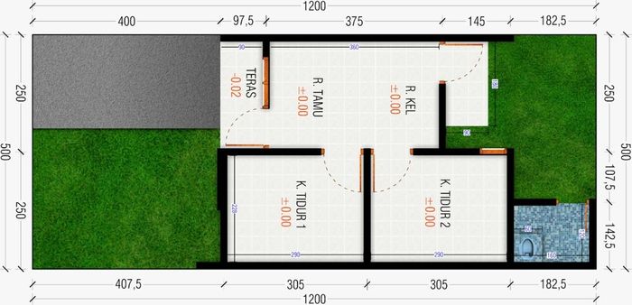 foto denah rumah tipe GS 1 Tahap 3.2 perumahan GRIYA SEJAHTERA 1 TAHAP 3.2