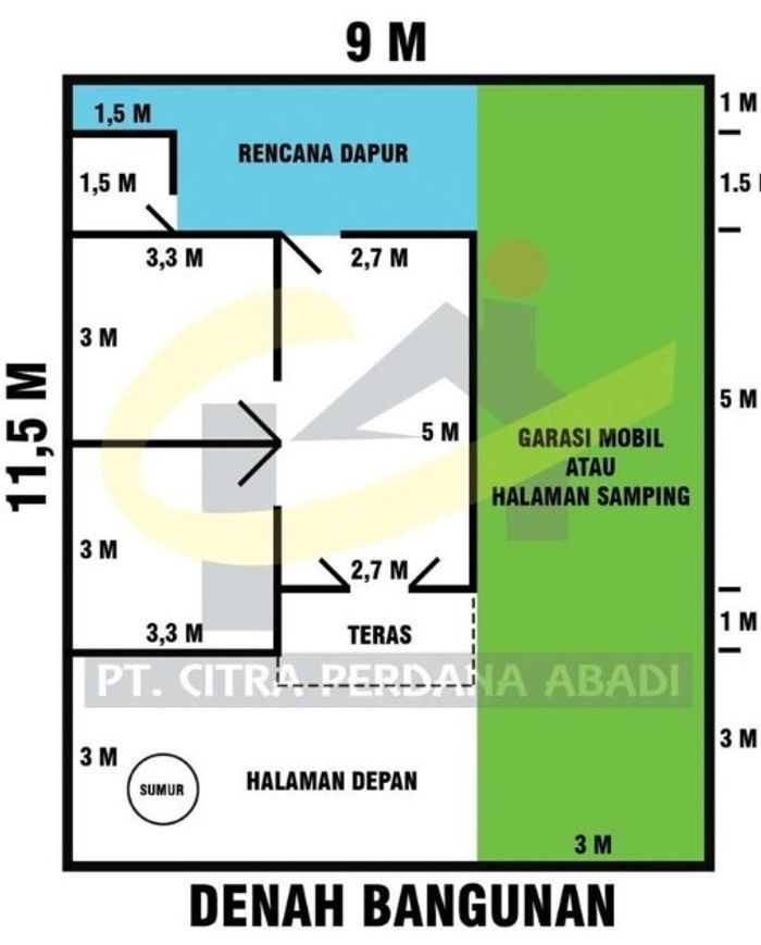 foto denah rumah tipe 36 (2023) perumahan RAJA INDRASARI BLOK G