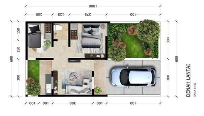 foto denah rumah tipe 30/60 perumahan Pesona Cikelet