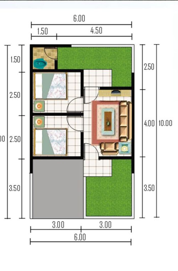 foto denah rumah tipe 30/60 (PMK 2023) perumahan BUMI PANGESTU