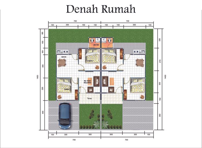 foto denah rumah tipe 36 perumahan BAITUSSALAM RESIDENCE TAHAP 2