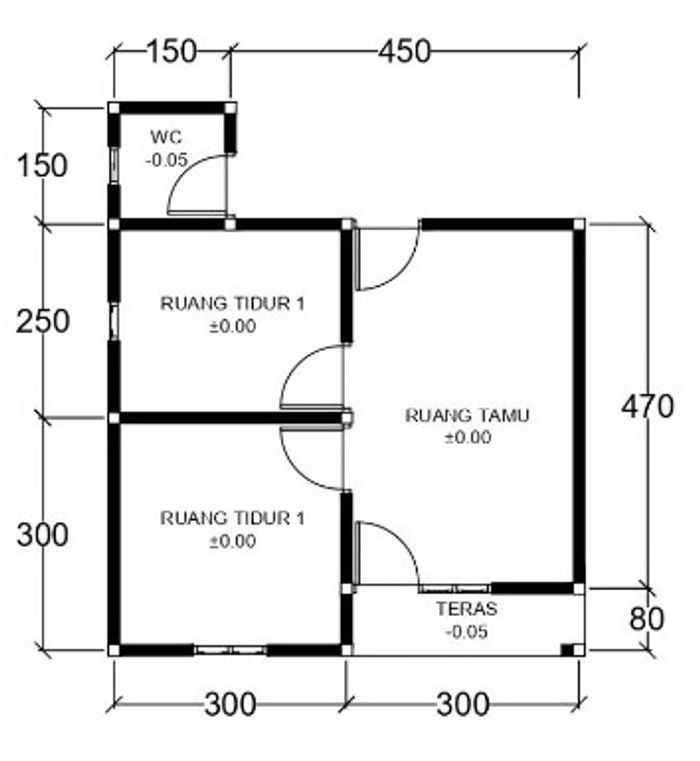 foto denah rumah tipe 36 (2023) perumahan GRIYA AISHWA