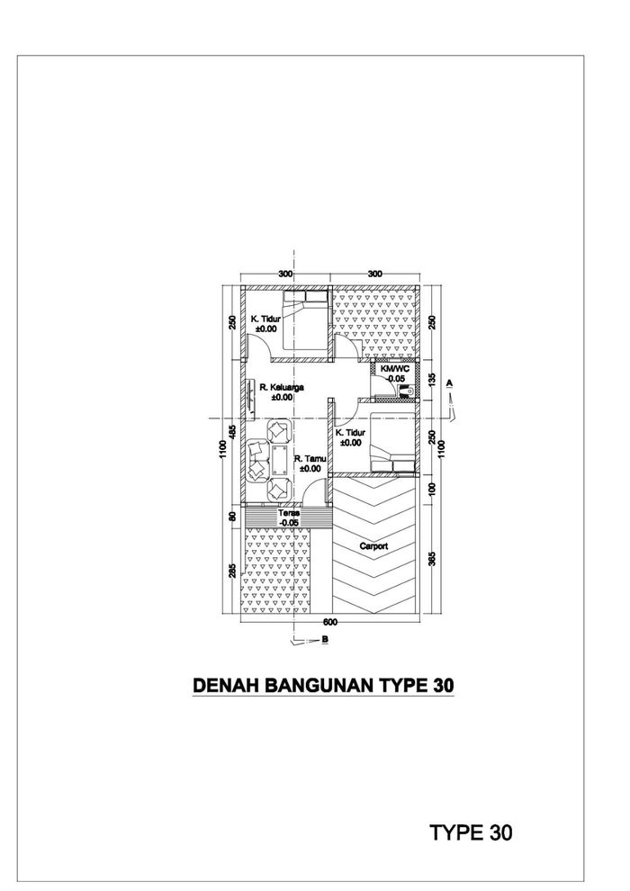 foto denah rumah tipe 36 perumahan THE GOLDEN LAND