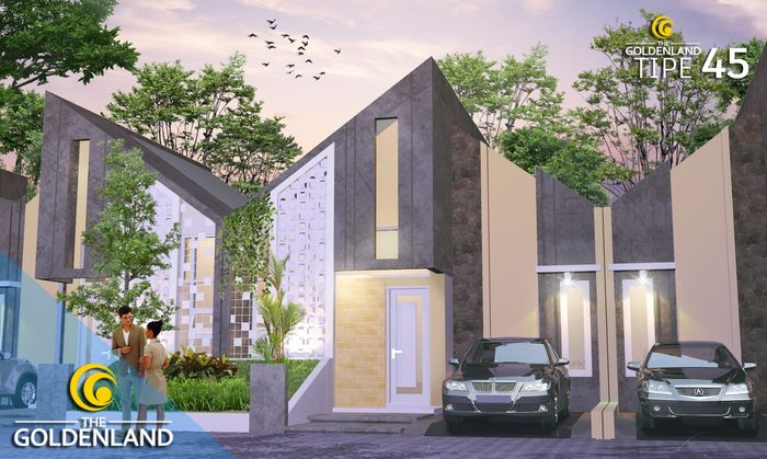 foto denah rumah tipe 45 perumahan THE GOLDEN LAND