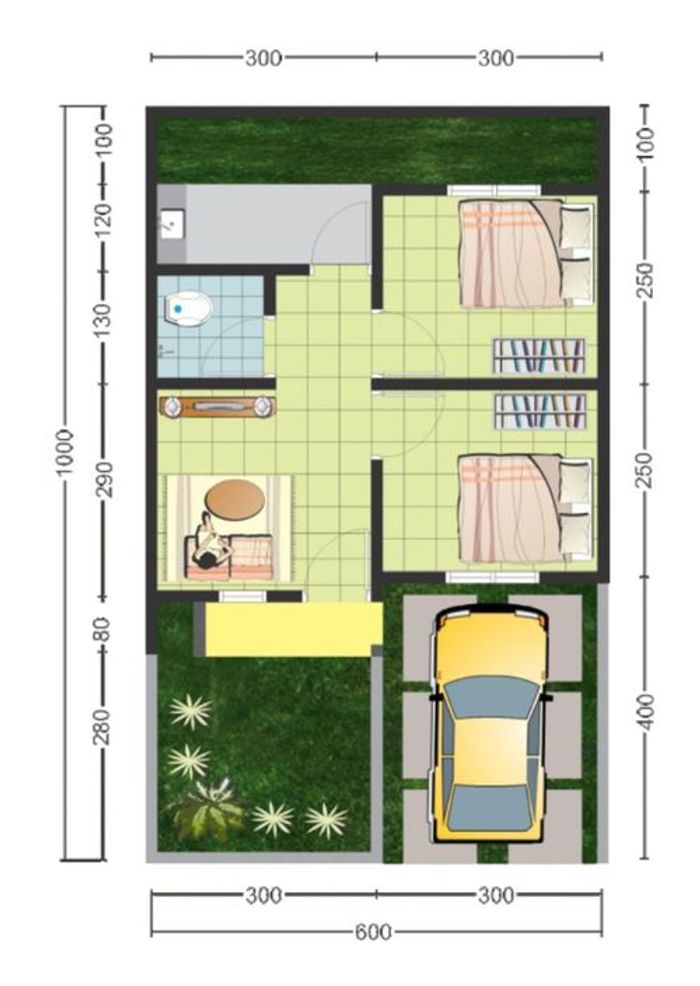 foto denah rumah tipe 30/60 (PMK2023) perumahan Arafah Residence I
