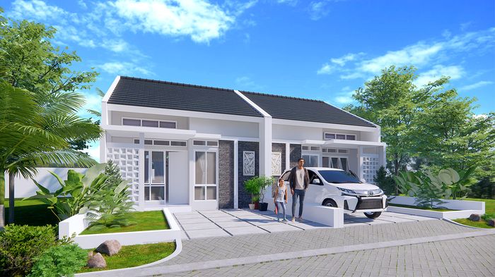 foto tampak rumah tipe 45/90 Mahoni perumahan Perumahan Grand Tamansari Tahap I