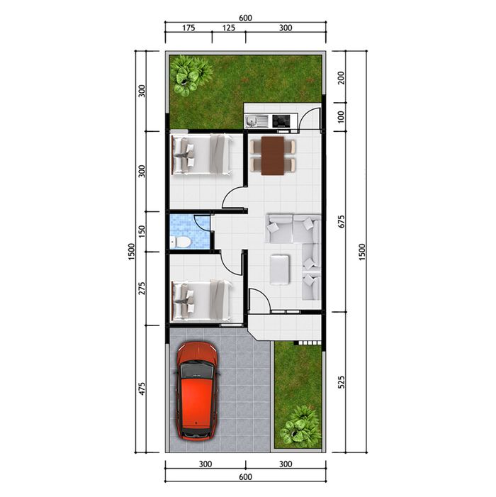 foto denah rumah tipe 45/90 Mahoni perumahan Perumahan Grand Tamansari Tahap I