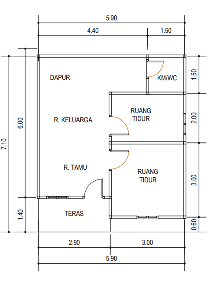 foto denah rumah tipe 36 /150 Harga 164jt perumahan Aufa Sejahtera