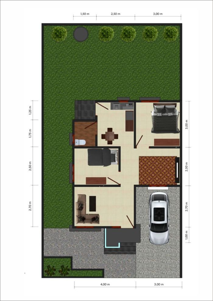 foto denah rumah tipe Komersil perumahan Imperium Lamlumpu Residen