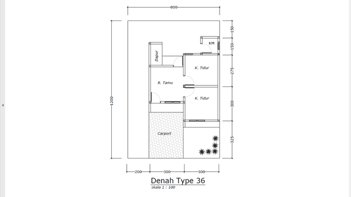 foto denah rumah tipe 36/90 (PMK 2023) perumahan RUMBAI RESIDENCE 4
