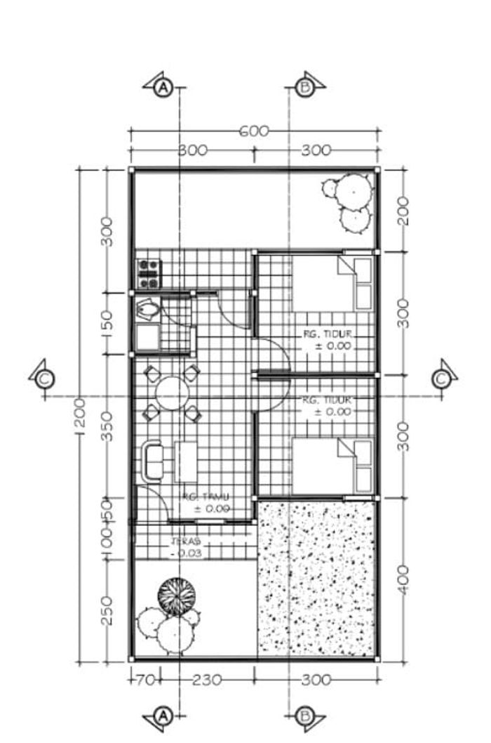 foto denah rumah tipe 36/72 perumahan GRIYA PINISI