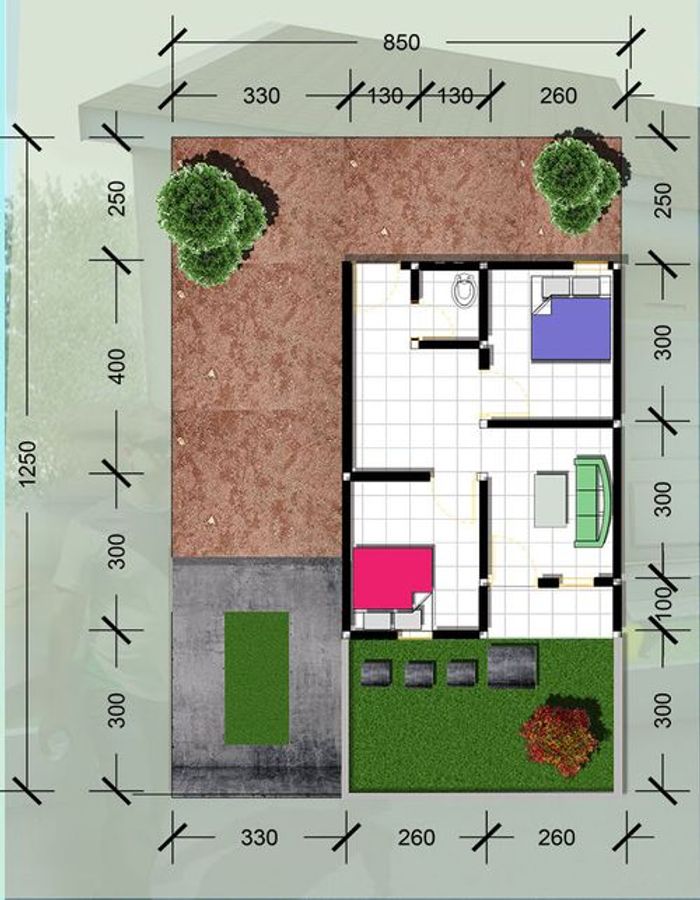 foto denah rumah tipe 36 SUBSIDI 2023 perumahan BUMI PERMATA LAYANA INDAH  