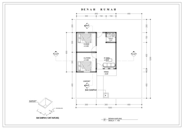 foto denah rumah tipe 36 perumahan SRIWIJAYA RESIDENCE