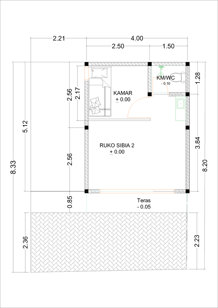 foto denah rumah tipe Ruko Sibia-2 perumahan Kepuren Residence (Kepuren)