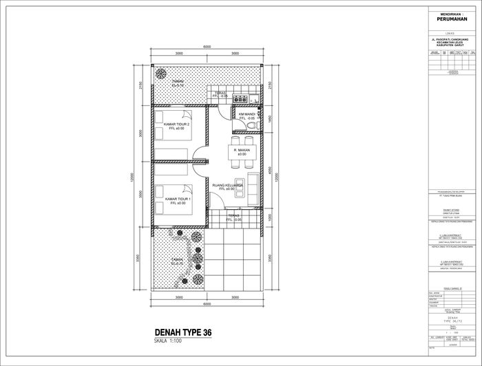 foto denah rumah tipe 45 perumahan GRAND TUNAS REGENCY