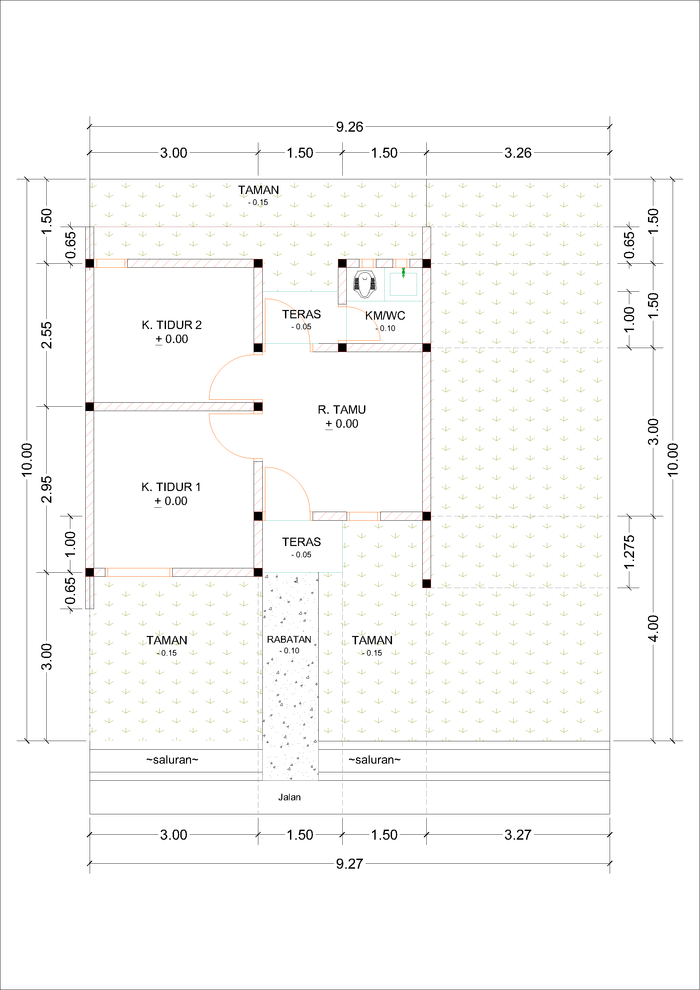 foto denah rumah tipe E20-10 (2023) perumahan Kepuren Residence (Kepuren)