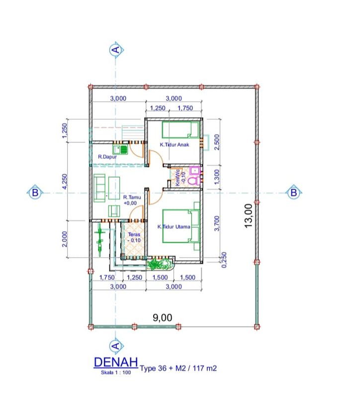 foto denah rumah tipe 36+ perumahan Metro residence