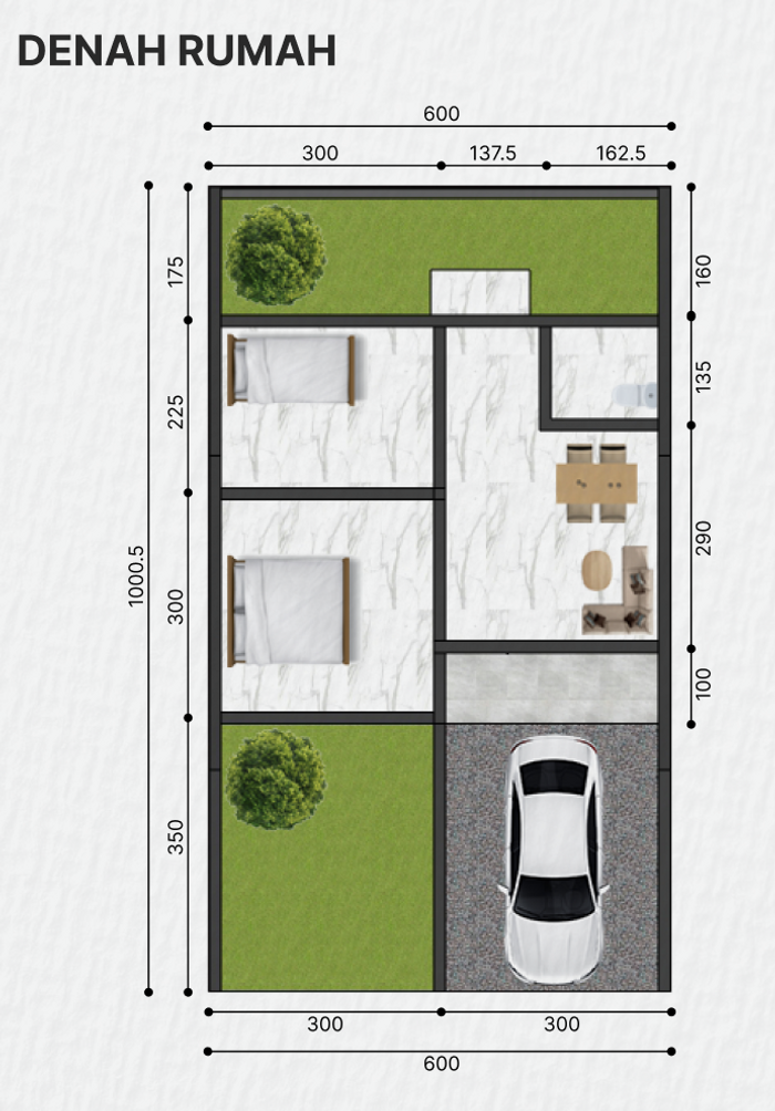 foto denah rumah tipe 30/63 perumahan 88 Residence