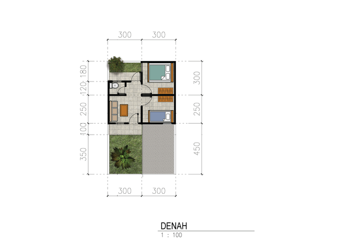 foto denah rumah tipe 30/60 perumahan PURI RAISAH LIVING