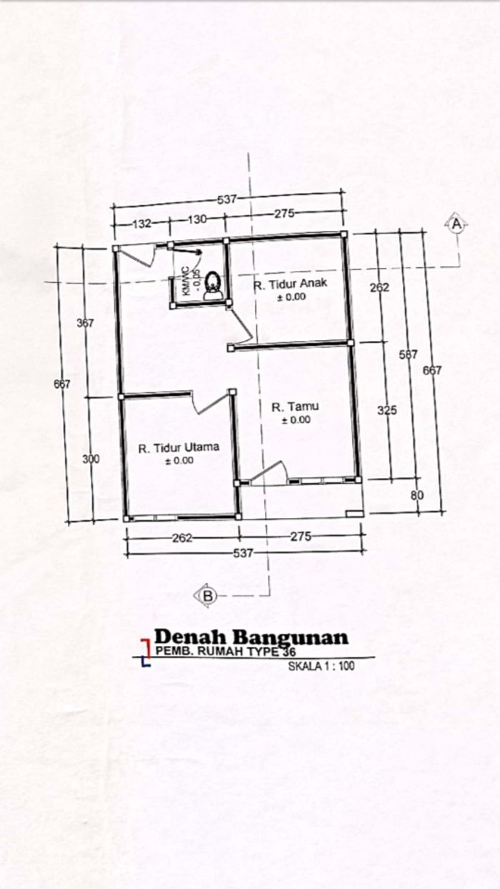 foto denah rumah tipe 36 perumahan Villa Indah Tahoa.