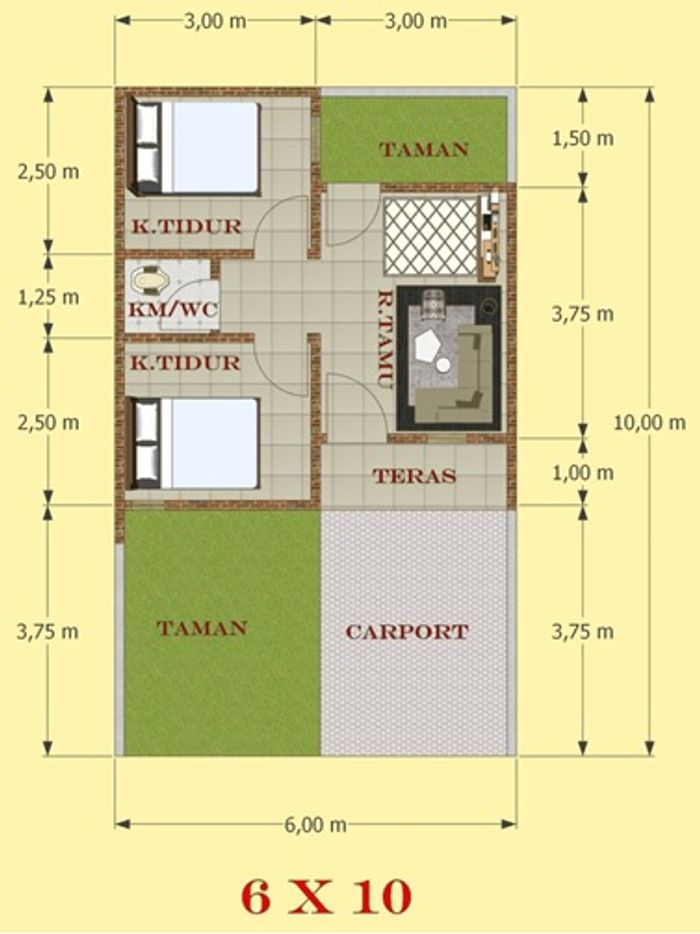 foto denah rumah tipe 30 perumahan Taman Mas Regency