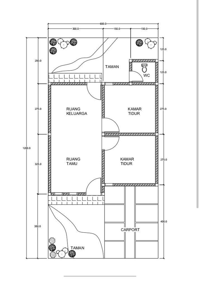 foto denah rumah tipe 36/72 perumahan ANDINI RESIDENCE