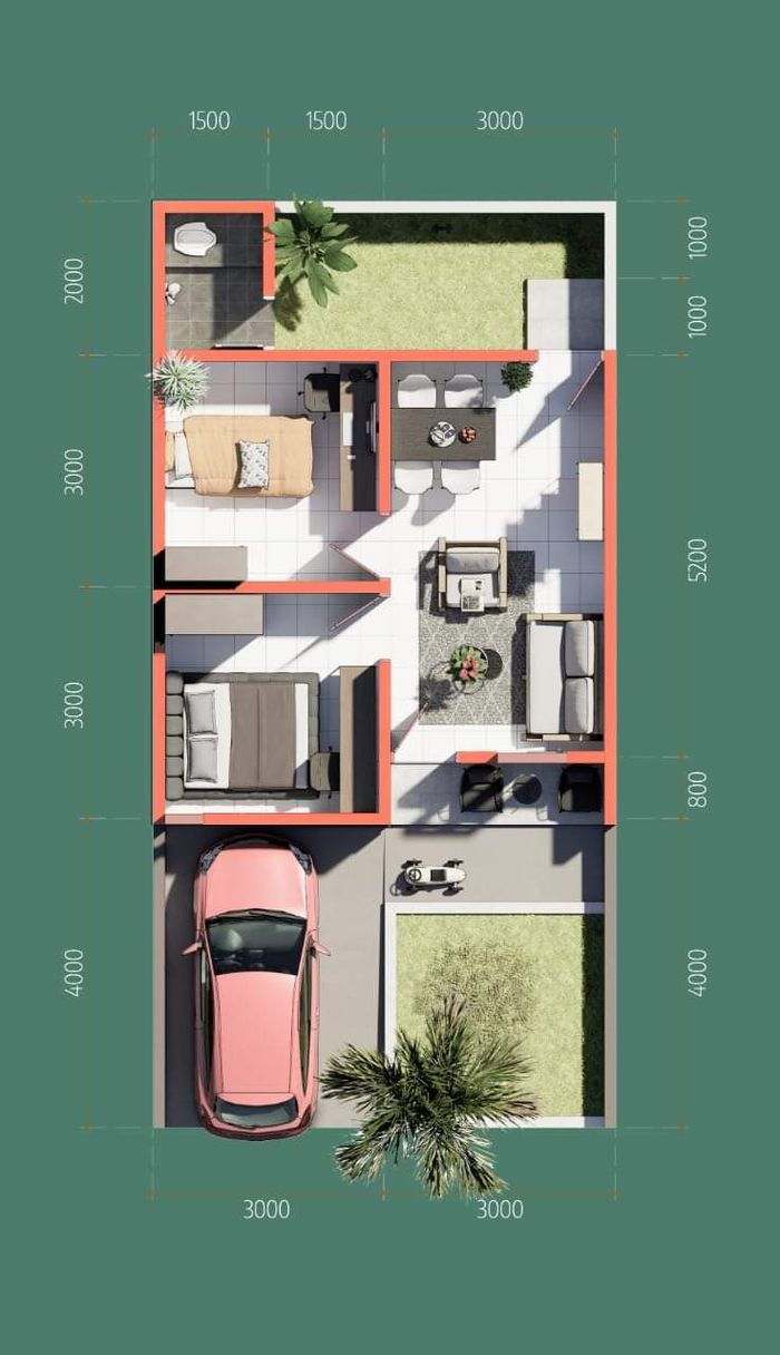 foto denah rumah tipe 36 perumahan GRIYA SENTRAL RESIDENCE