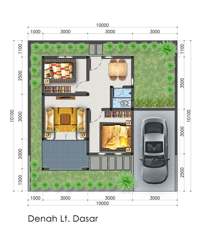 foto denah rumah tipe 36/100 perumahan ALMEERA RESIDENCE