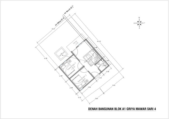 foto denah rumah tipe 30/70 SF (PMK 2023) perumahan GRIYA MAWAR SARI 4