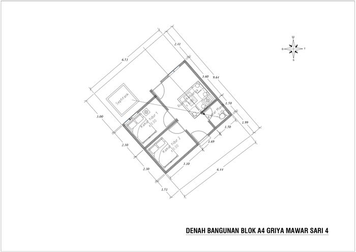 foto denah rumah tipe 30/60 SF perumahan GRIYA MAWAR SARI 4