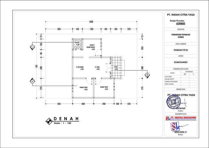 foto denah rumah tipe 60 perumahan Perumahan Anggrindo