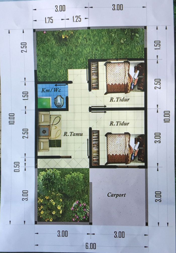 foto tampak rumah tipe 30/63 (PMK 2023) perumahan BUMI MUTIARA RAYA