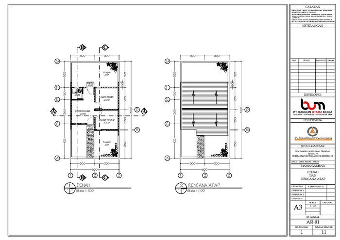 foto denah rumah tipe 30/72 perumahan Lebak Agung Residence