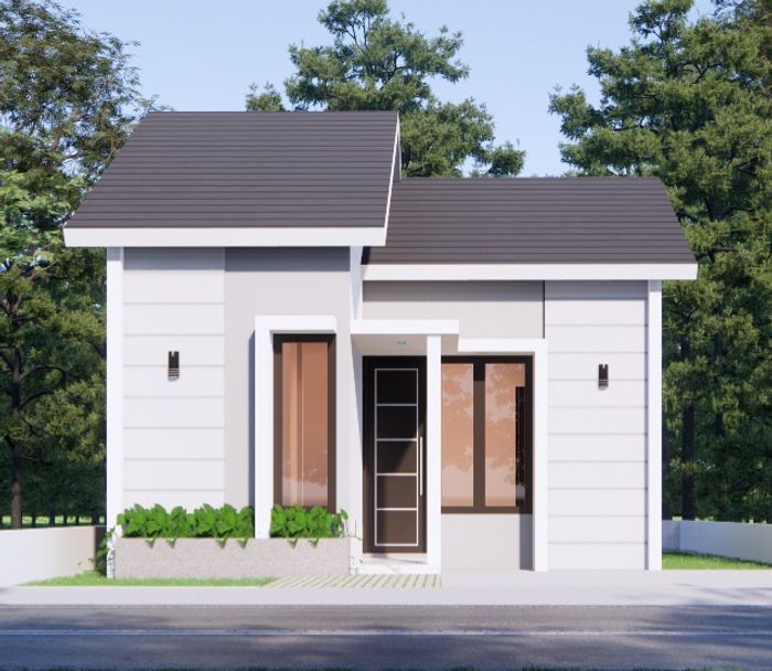 foto tampak rumah tipe 36 perumahan RUSDIMAN JAYA MANDIRI