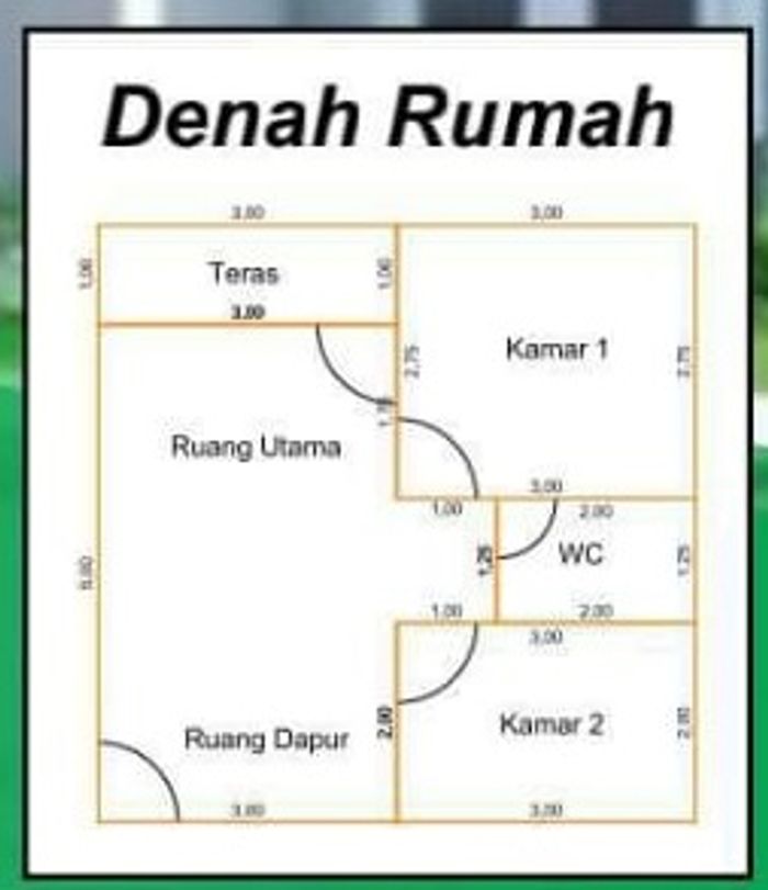 foto denah rumah tipe 36 perumahan Permata Sandai Squer