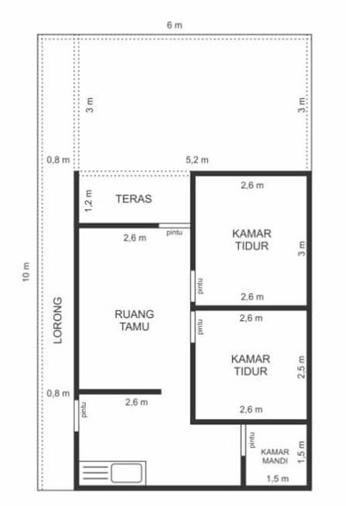 foto denah rumah tipe 36/60 perumahan PERUMAHAN ARFASYA BRANGSONG 2
