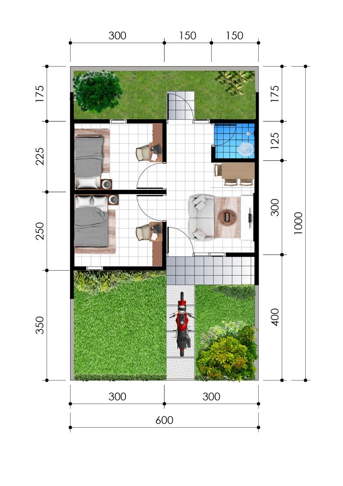foto denah rumah tipe FLPP2023 perumahan VILLA MAS ASRI 1 Tahap 2