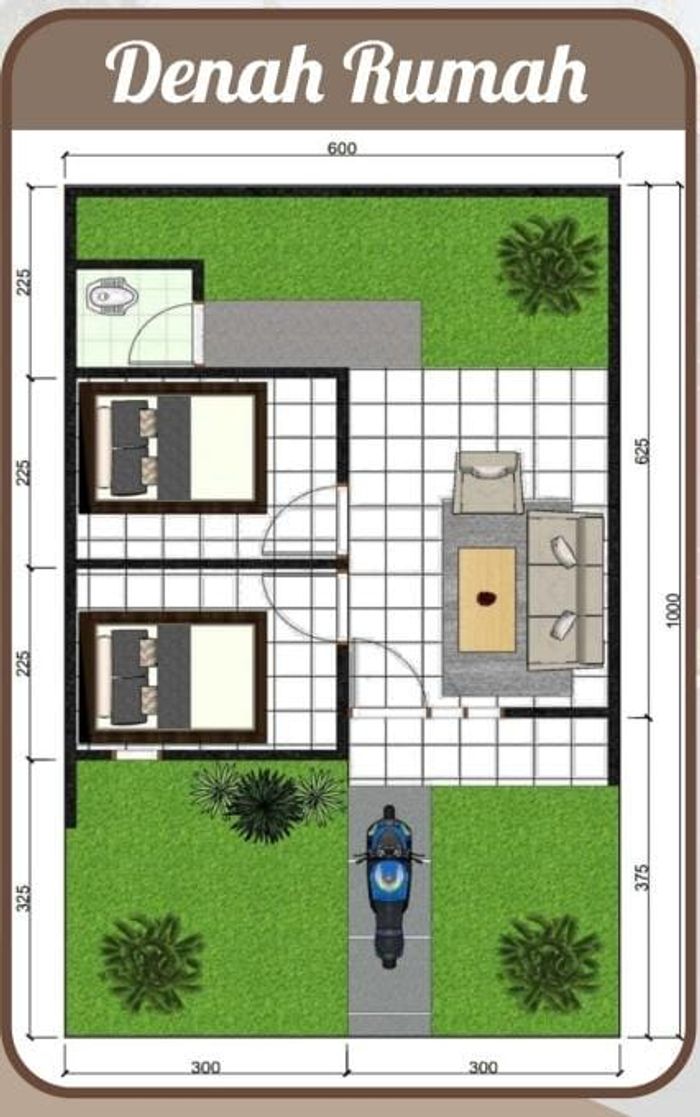 foto denah rumah tipe FLPP 2023 perumahan Mutiara Sindangmulya Jaya
