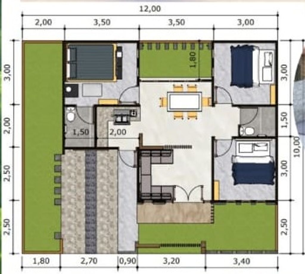foto denah rumah tipe 60 perumahan CENDRAWASIH RESIDENCE