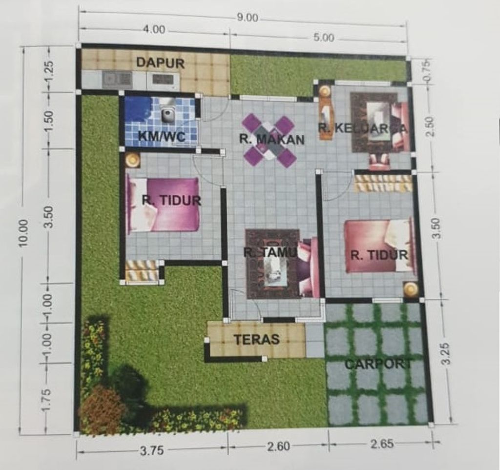 foto denah rumah tipe 51 perumahan CENDRAWASIH RESIDENCE