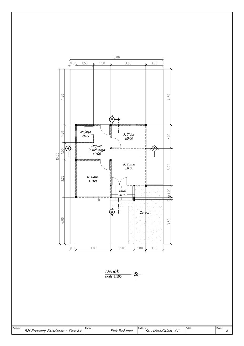foto denah rumah tipe 36 perumahan RH PROPERTY RESIDENCE 3 TAHAP 2