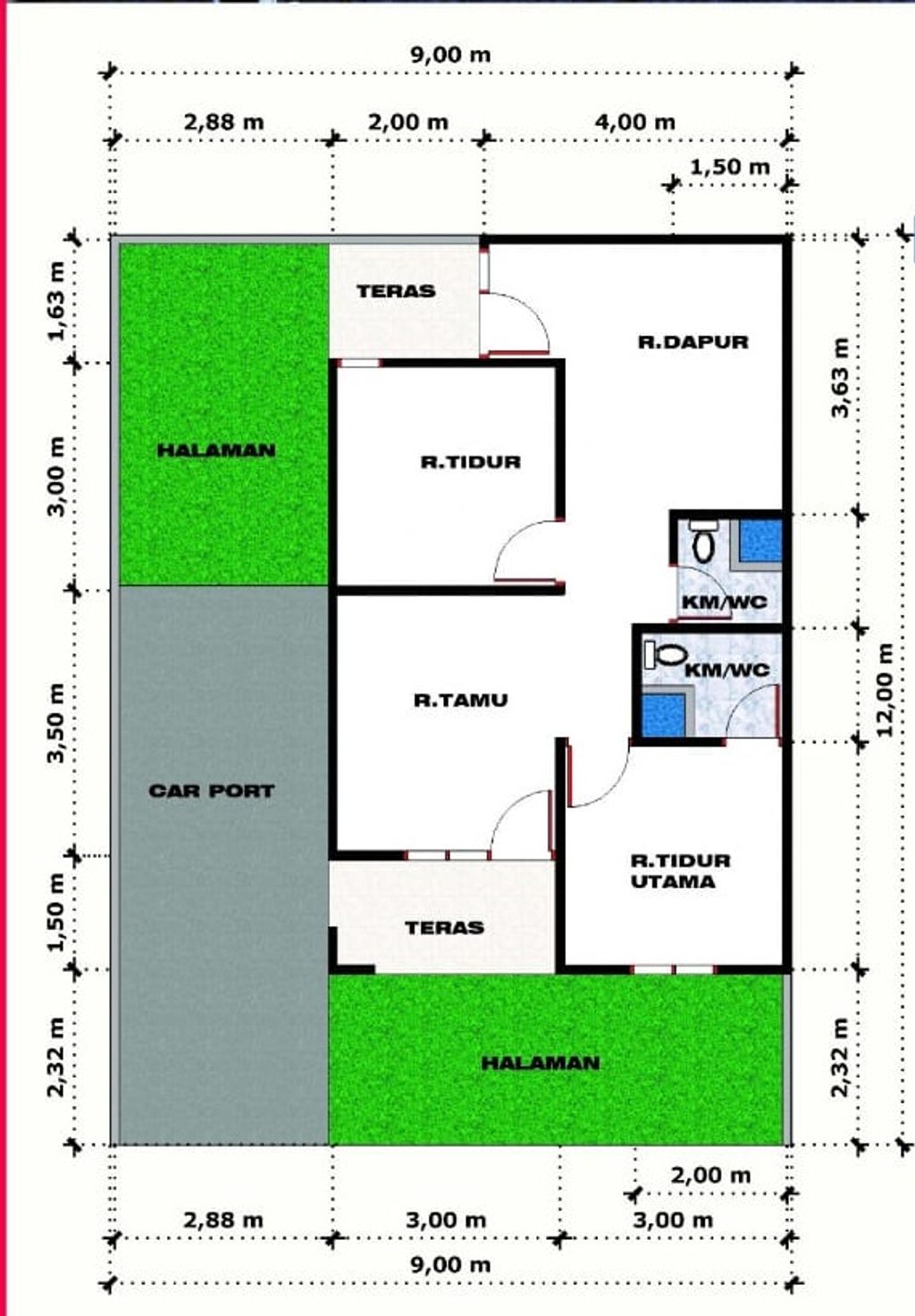 foto denah rumah tipe 50 perumahan HARMONY RESIDENCE