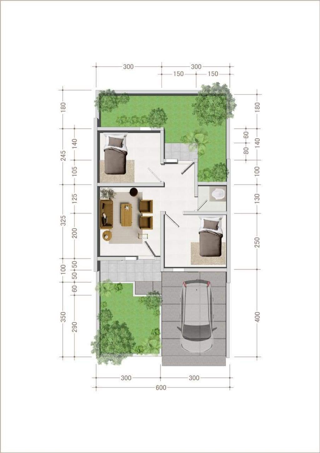 foto denah rumah tipe 30/72 perumahan Bumi Batara Regency Tahap 4