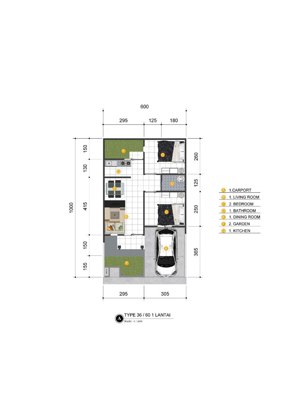 foto denah rumah tipe Rose perumahan Bukit Mas Residence