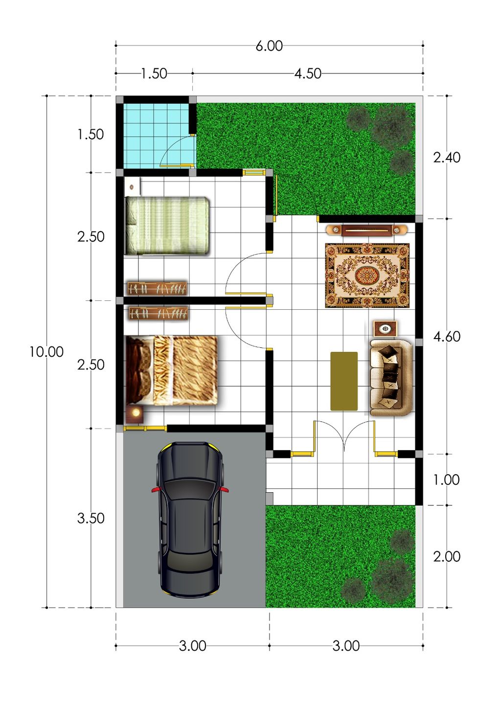 foto denah rumah tipe 36 perumahan GRIYA KANIGORO RESIDENCE II